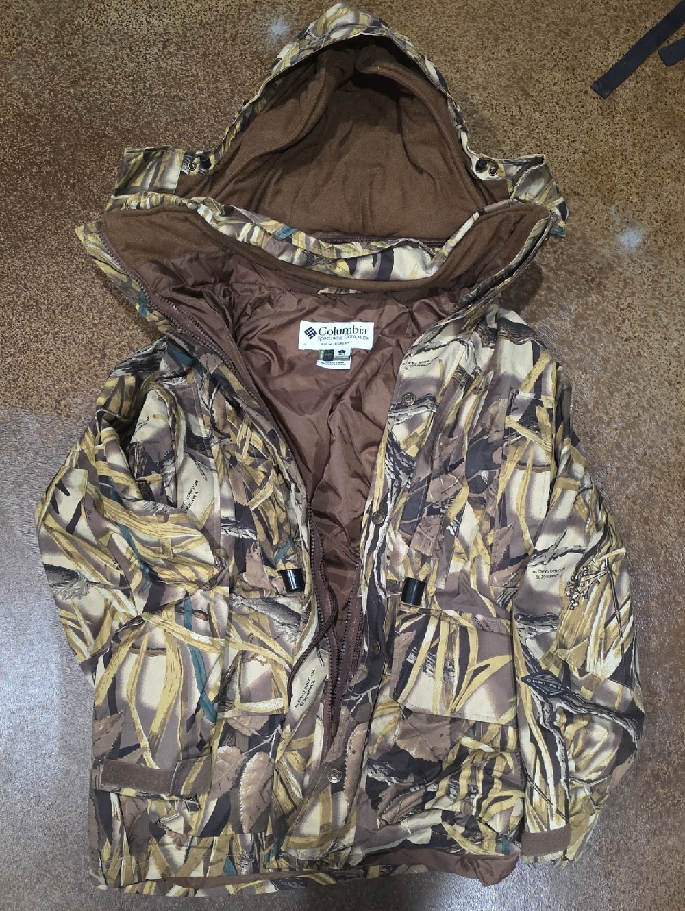Columbia Brown/Beige/Olive Realtree Camo Hooded Jacket